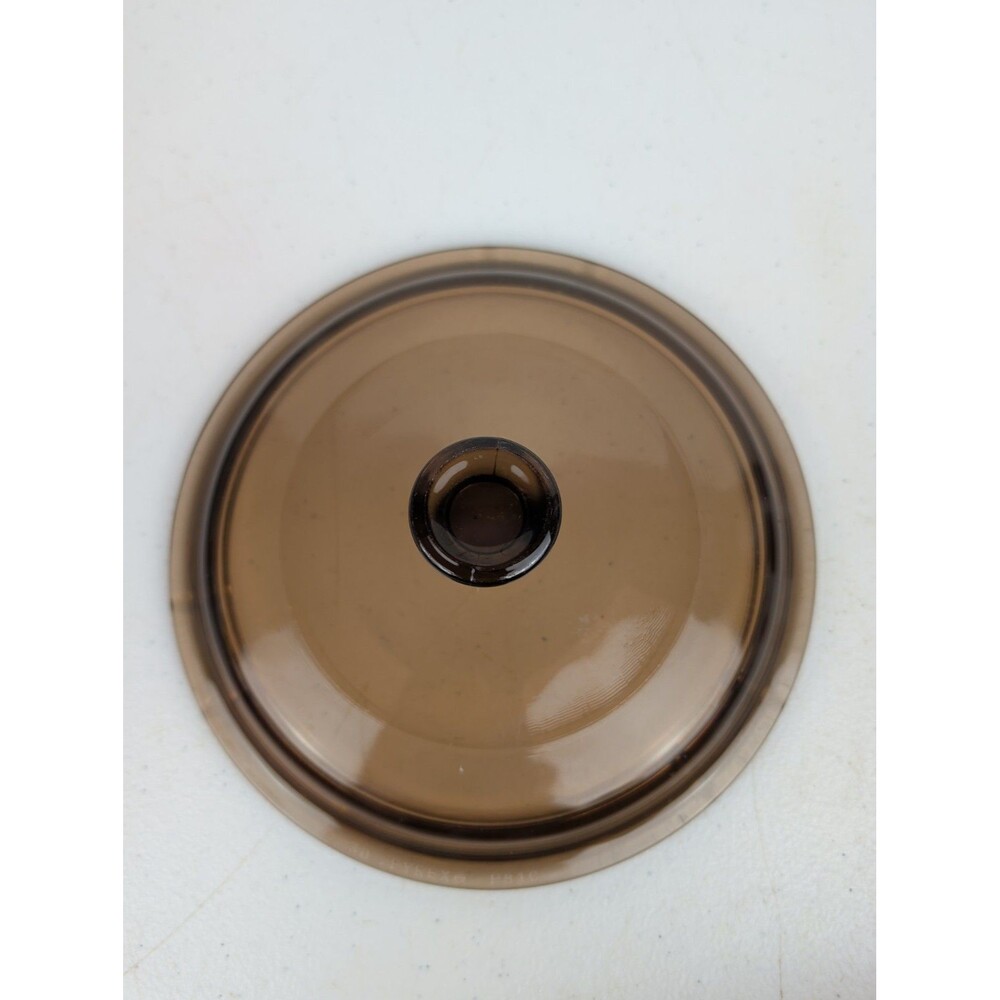 Pyrex Corning Visions P81C Amber Brown Glass Replacement Lid Cover Top 6" Round